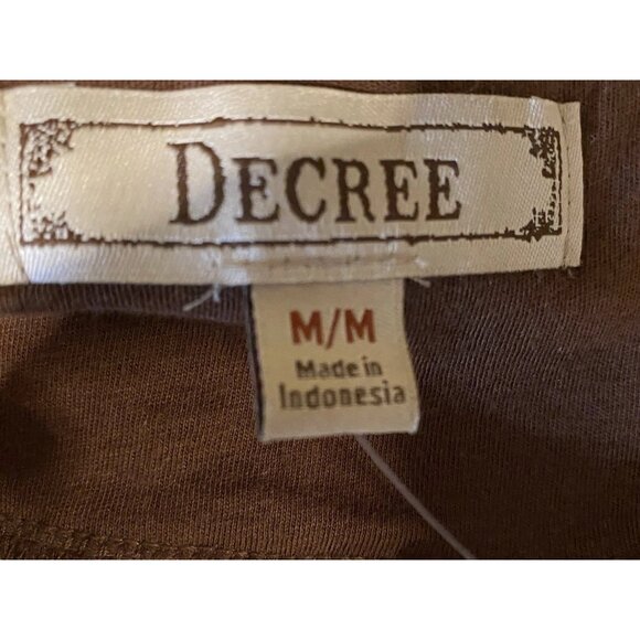 Decree Womens Size Medium Halter Top Wide Crocheted Halter Brown - Picture 4 of 10